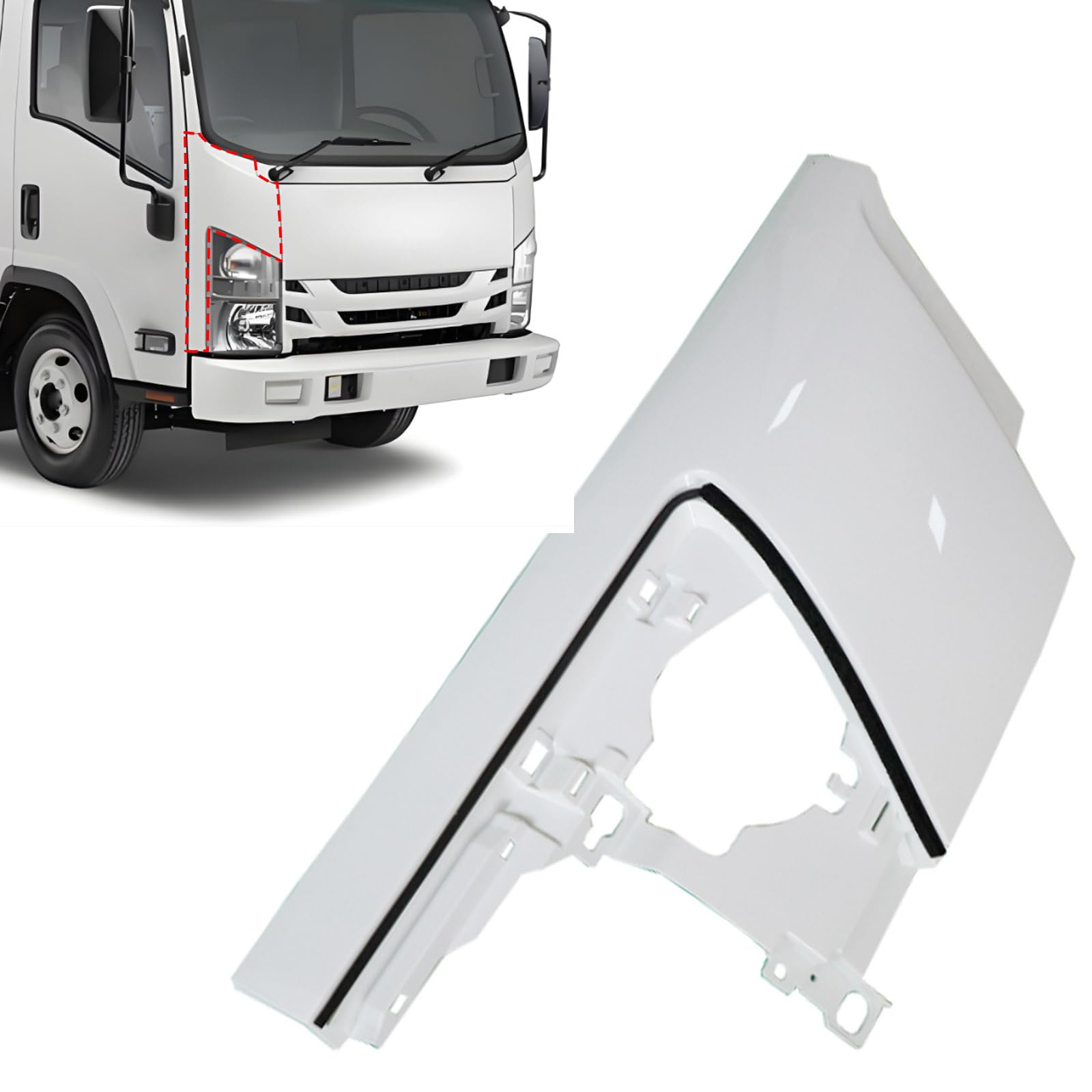 ISUZU 現行FORWARD フロントサイドパネル Amazon.com: SecosAutoparts Passenger Side White Side Front Right